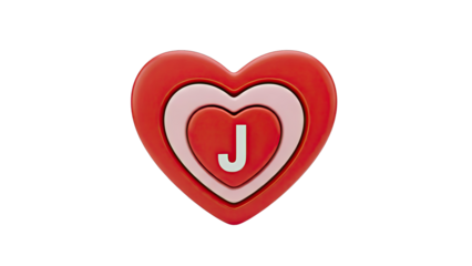 Heart Shape with Letter J