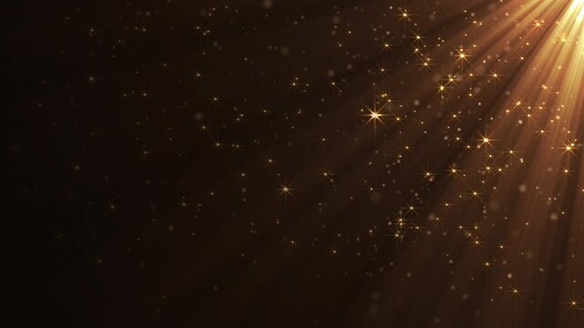 abstract background with glitter sparkle particles on corner spot light