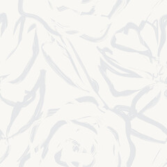 Fototapeta premium Monochrome Abstract Floral Seamless Pattern Design