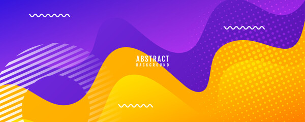 Purple orange abstract background overlap layer on bright space with flowing waves effect decoration. Modern graphic design element cutout style concept for web, art, flyer, card, or brochure cover