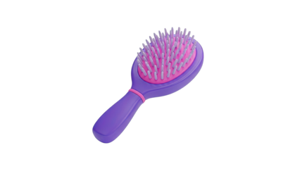 Purple and Pink Oval Hair Brush