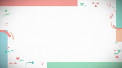 Minimalist Pastel Love Arrows and Hearts Floating on Soft Gradient Background
