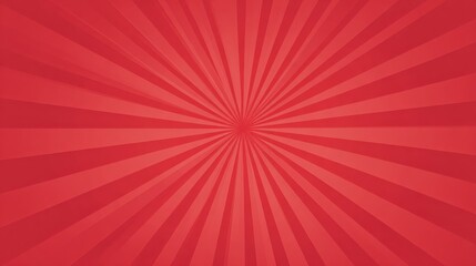 Red radial sunburst pattern with varying shades creating a dynamic comic book effect, ideal for retro pop art backgrounds, promotional banners, or vibrant graphic design elements