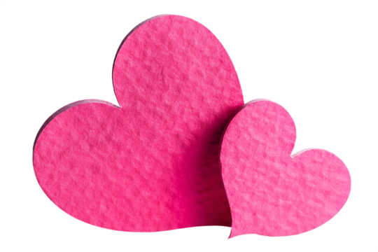 Red and pink hearts on white background for Valentine celebration - Powered by Adobe