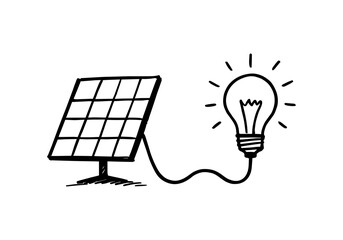 solar panel hand drawn simple sketch vector illustration © Shutoda