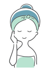 スキンケアをする女性