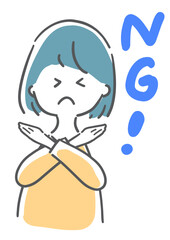 NGの女性　手書き風
