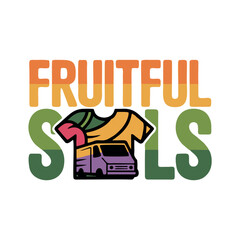 Fruitful Truck Logo  Colorful Fresh Fruit Delivery Illustration