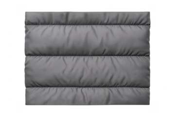 Grey quilted puffer fabric material showing texture