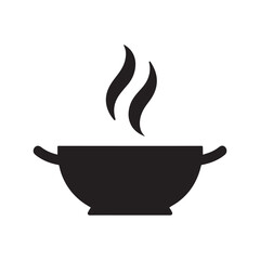 Abstract Smoke Culinary Logo With Minimal Frying Pan