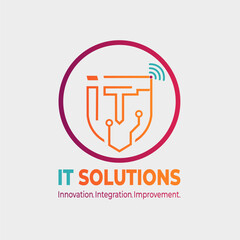 IT Solutions Logo Design Vector