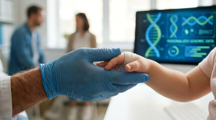 Doctor Reassures Child Patient During Advanced Pediatric Examination