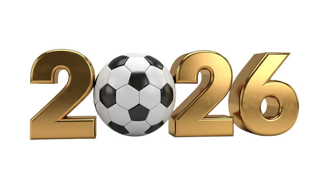 2026 fifa world cup: a golden year for football isolated on transparent background