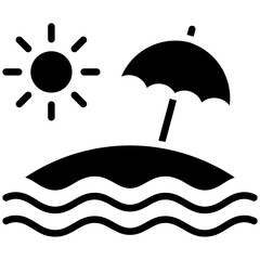 Beach Glyph Icon
