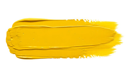 Vibrant Yellow Paint Stroke Texture On Black Background