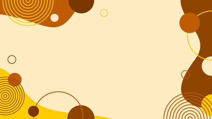 Modern abstract geometric background with circular patterns in brown and yellow, vector illustrations