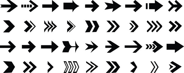 Arrows. Cursor. Arrow vector icon. Simple arrow set.  scroll illustration sign collection.  Collection different arrows sign. Modern simple arrows. Black vector arrows.