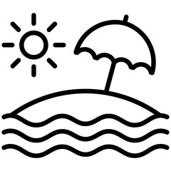 Beach Outline Icon