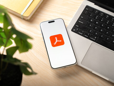 Adobe Acrobat Reader logo is displayed on the screen of a smartphone, in Bangalore, India, on January 06, 2026