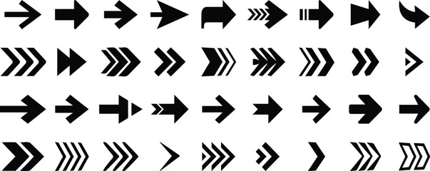 Arrow icon set. Arrow. Cursor. Arrow vector icon. black arrow icon set. Collection different arrows sign. Modern simple arrows, pointing to the right. Simple arrow big set. 