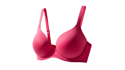 Vibrant Pink Lingerie Bra With Smooth Cups On Black Background