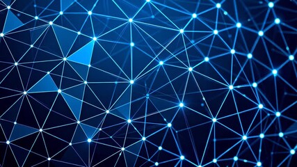 Abstract network of glowing nodes and lines - Powered by Adobe