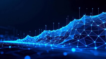 Blue digital network graph - Powered by Adobe