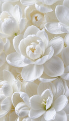 Pure white floral background.