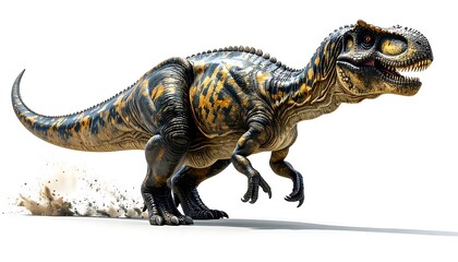 Detailed Tyrannosaurus Rex Illustration on White Background.