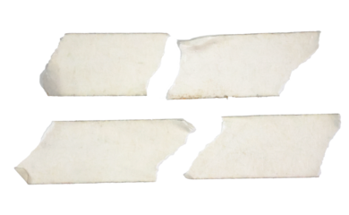 A set of beige crinkled masking tape strips