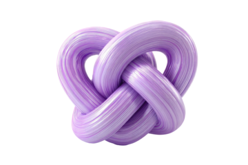 Swirled purple knot. Twisted tubular abstract. Smooth surface