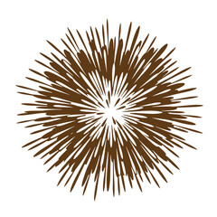 Obraz premium Vintage Brown radial burst design element with sharp lines radiating from center abstract graphic illustration