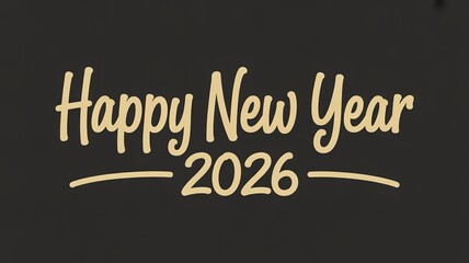 Obraz premium Elegant Gold Typography on Black for 2026 New Year Celebration Greeting Card Design