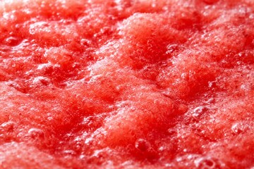 Refreshing Watermelon: A close-up view unveils the vibrant texture of freshly blended watermelon, a burst of summer sweetness.