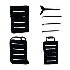 Hand drawn business documents and travel items vector icon set Vector