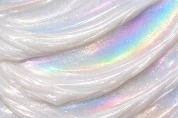 Iridescent Swirls of Elegance: Capturing the beauty of iridescent texture in a flowing swirl of opalescent material, with a spectrum of colors.