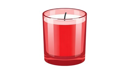 Red Scented Candle in a Glass Holder on White Background red candle votive candle