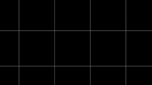 Seamless Flowing Large Grid Background Moving Diagonally on Black