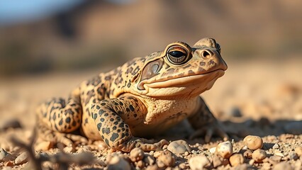Obraz premium Sonoran Desert Toad in its natural habitat, a detailed close-up of the amphibian.
