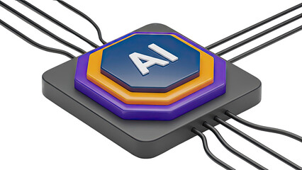 Abstract AI Processor with Cables