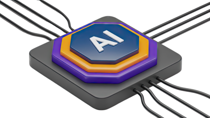 Abstract AI Processor with Cables