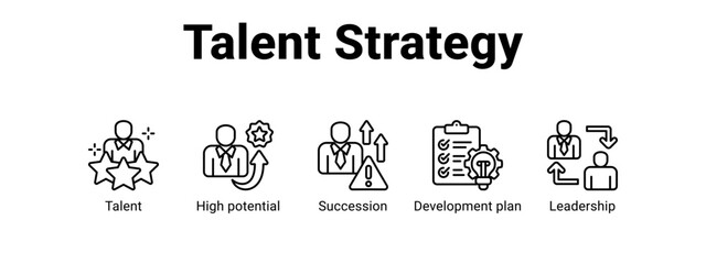 Talent Strategy web banner icon vector illustration concept for business with icon of Talent, High potential, Succession, Development.