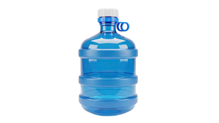 Blue Plastic Water Cooler Bottle with Handle and Cap