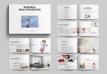 Minimal Multipurpose Magazine Template Design Layout Landscape