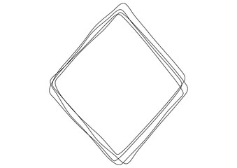 手書き風の重なるラインがおしゃれなひし形のフレーム・ラフな曲線で描かれたスクリブルラインのひし形背景