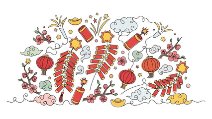 Chinese New Year, firecrackers and lanterns