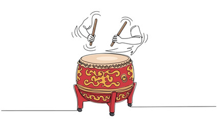drum with hands playing on it