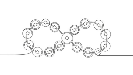 Black chain link design on white background
