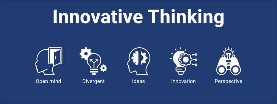Innovative Thinking web banner icon vector illustration concept for business with icon of Open mind, Divergent, Ideas.