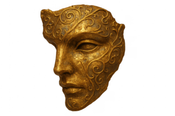 Golden masquerade mask representing mystery and elegance